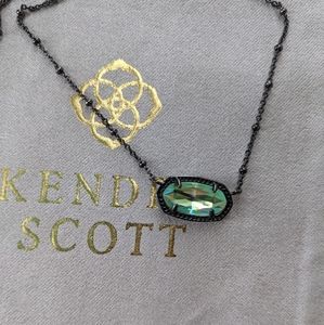 Gunmetal Elisa necklace with diachroic glass